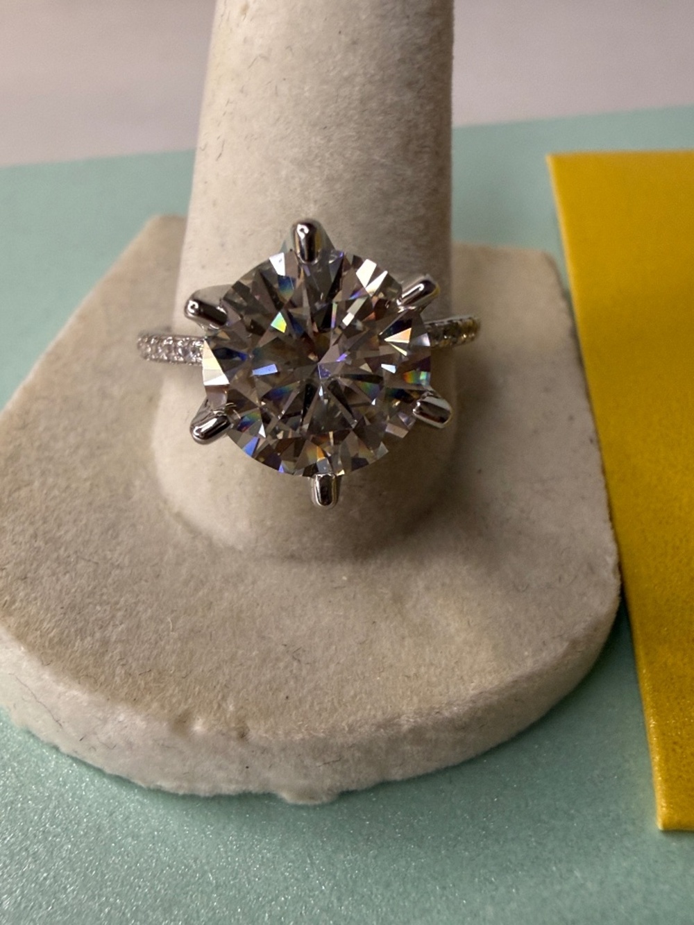 5 CTW Sterling Silver Moissanite Ring MSRP $999